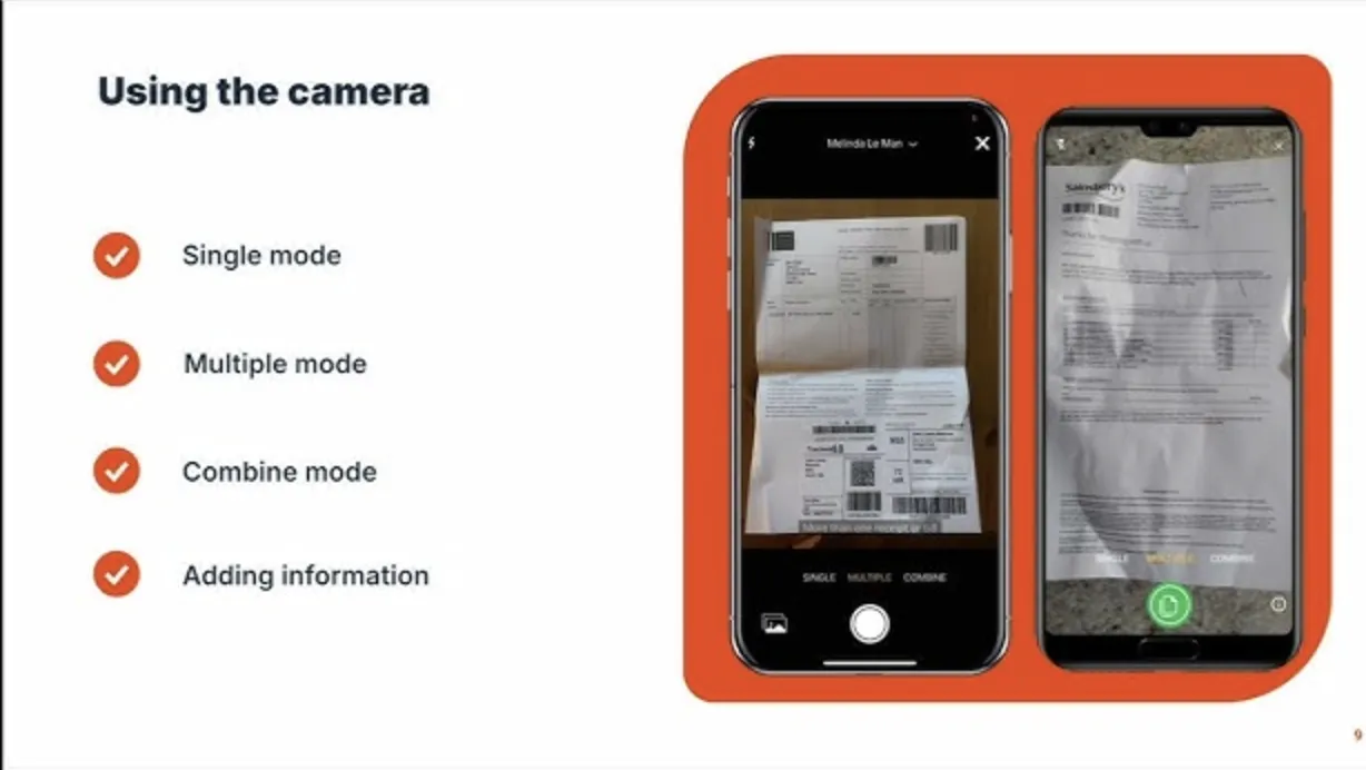 Application mobile Dext - prise de photo instantanée Application mobile Dext - prise de photo instantanée